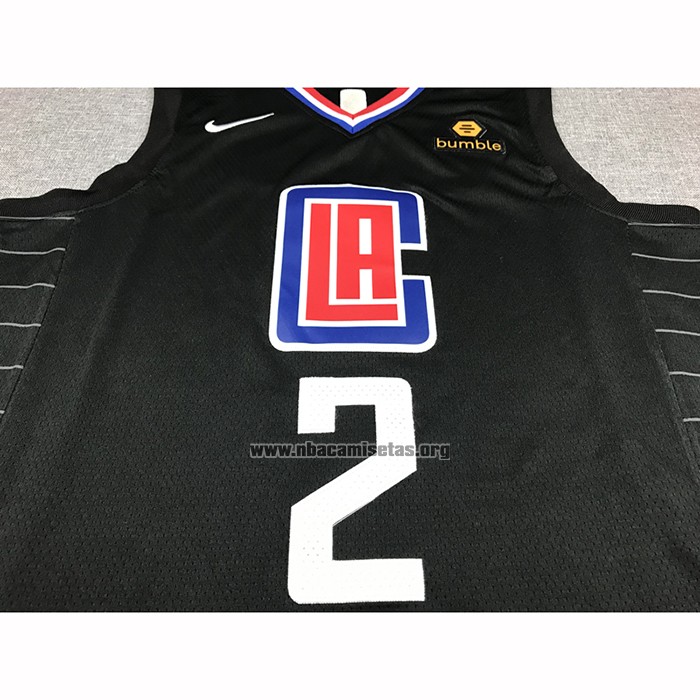 Camiseta Los Angeles Clippers Kawhi Leonard NO 2 Statement 2019-20 Negro